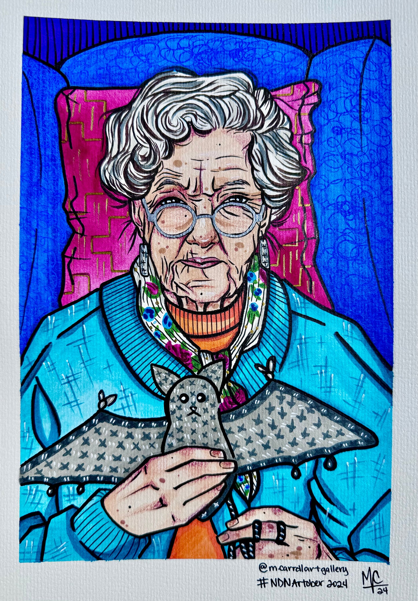 Grandma (9"x11.5") Original Mixed Media