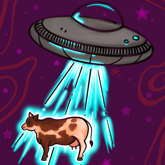 UFO and Cow (8.5"x11")